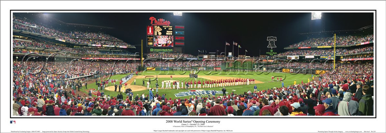 "2008 World Series Opening Ceremony" Phillies Panoramic Framed Poster