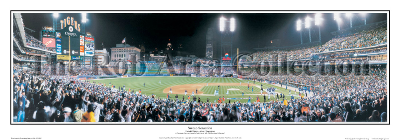 "Sweep Sensation" Detroit Tigers Panoramic Framed Poster