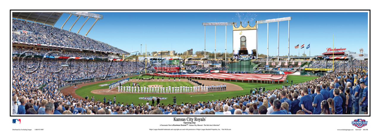 Kansas City Royals at Kauffman Stadium Panoramic Framed Poster