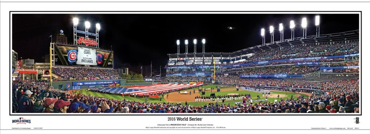 "2016 World Series" Progressive Field Panoramic Framed Poster