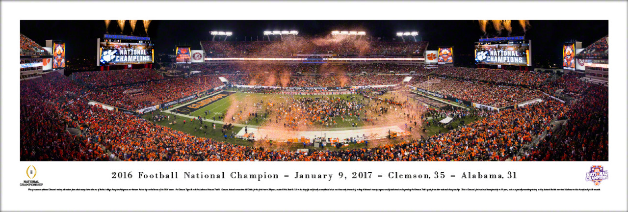 2016 Football National Champion Clemson Tigers Panoramic Poster