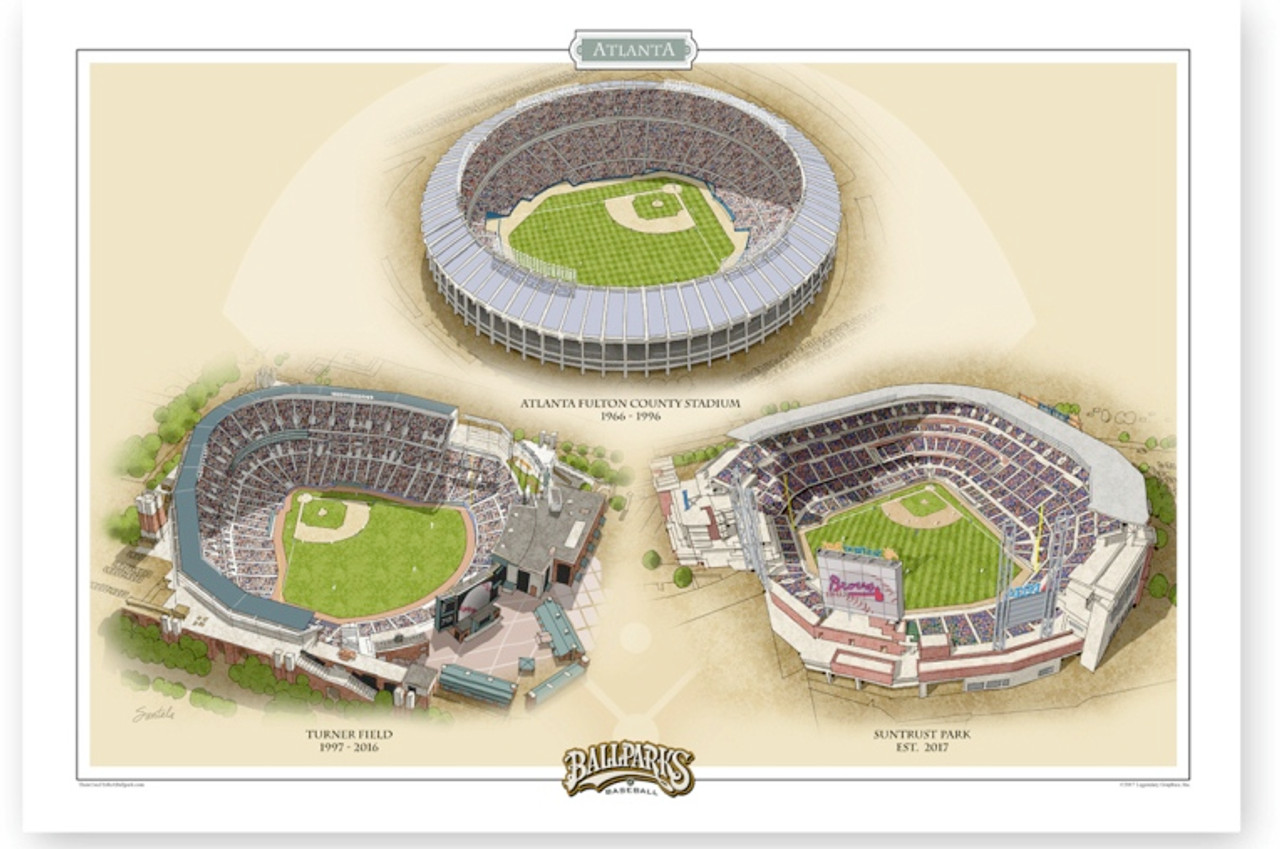 Atlanta Braves Ballparks Print