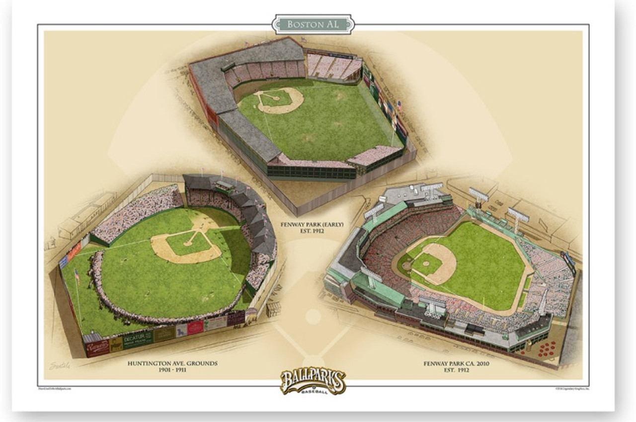 Boston American League Ballparks Print