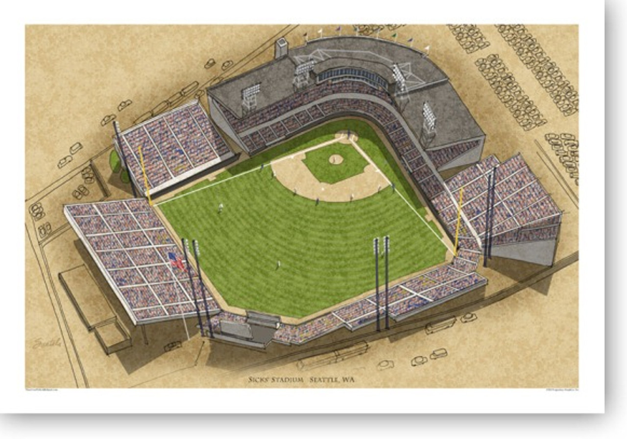 Sicks Stadium - Seattle Marniers  Print