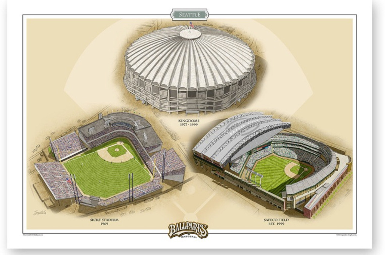 Seattle Mariners Kingdome Stadium Subway Print - Vintage Ontario Baseball  Art - the Stadium Shoppe