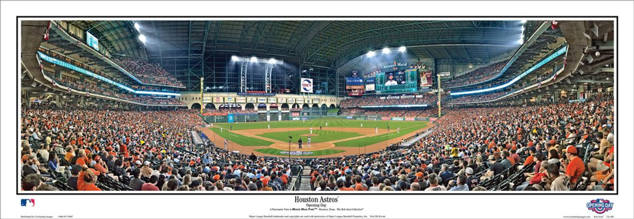 Houston Astros at Minute Maid Park Panoramic Framed Poster - the