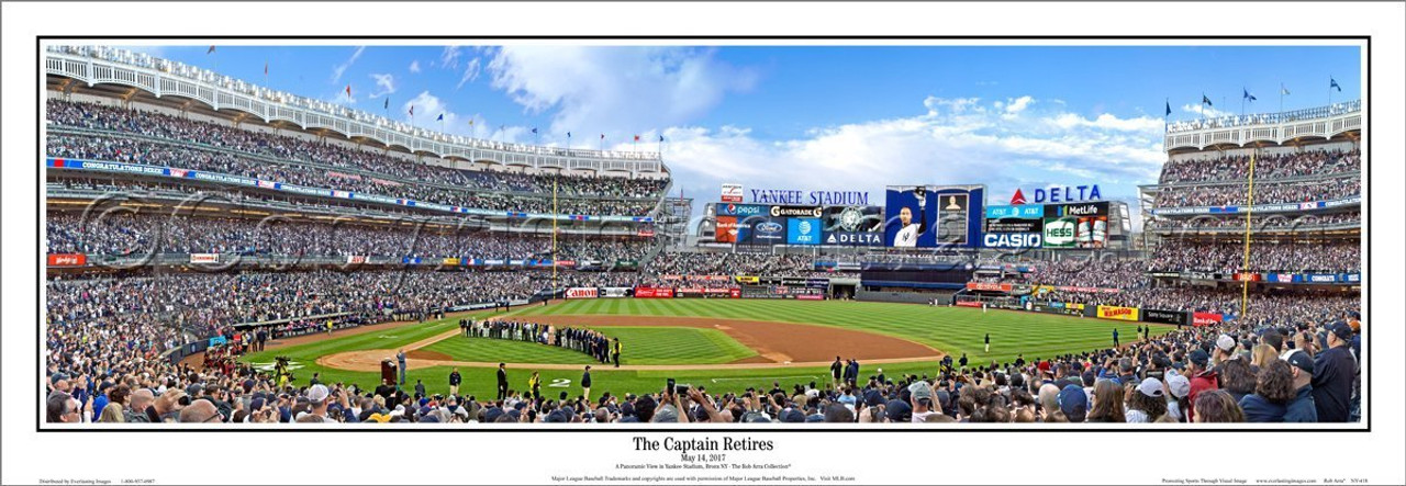 Derek Jeter "The Captain Retires" Yankee Stadium Panoramic Framed Poster