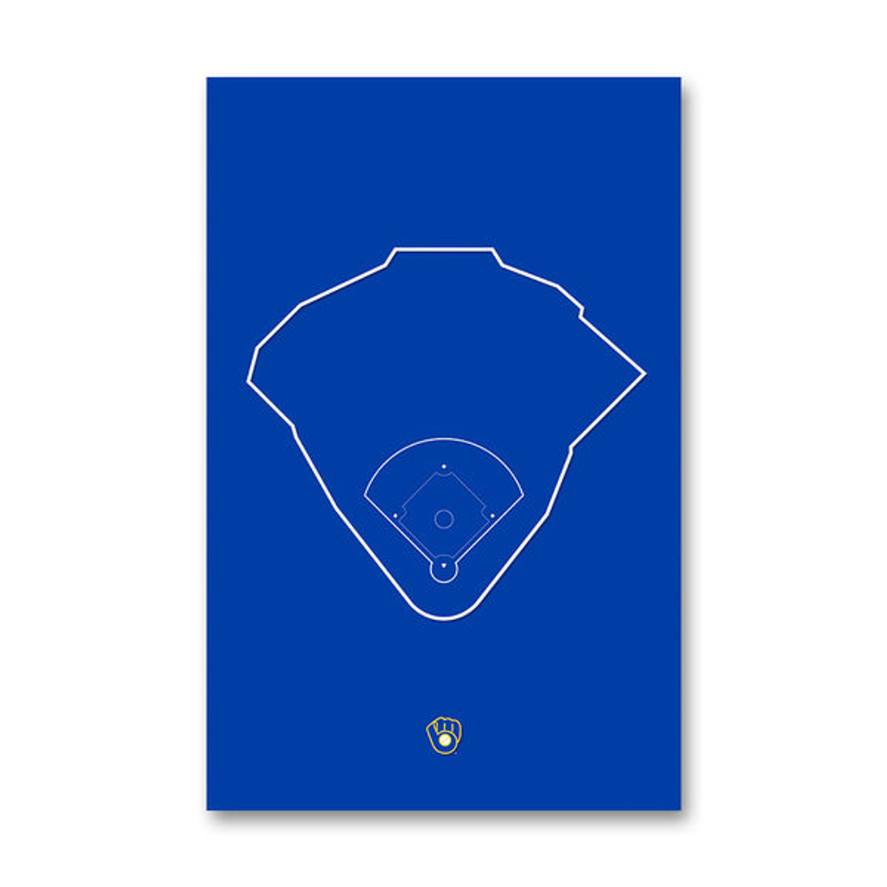 Miller Park Outline - Milwaukee Brewers Art Poster