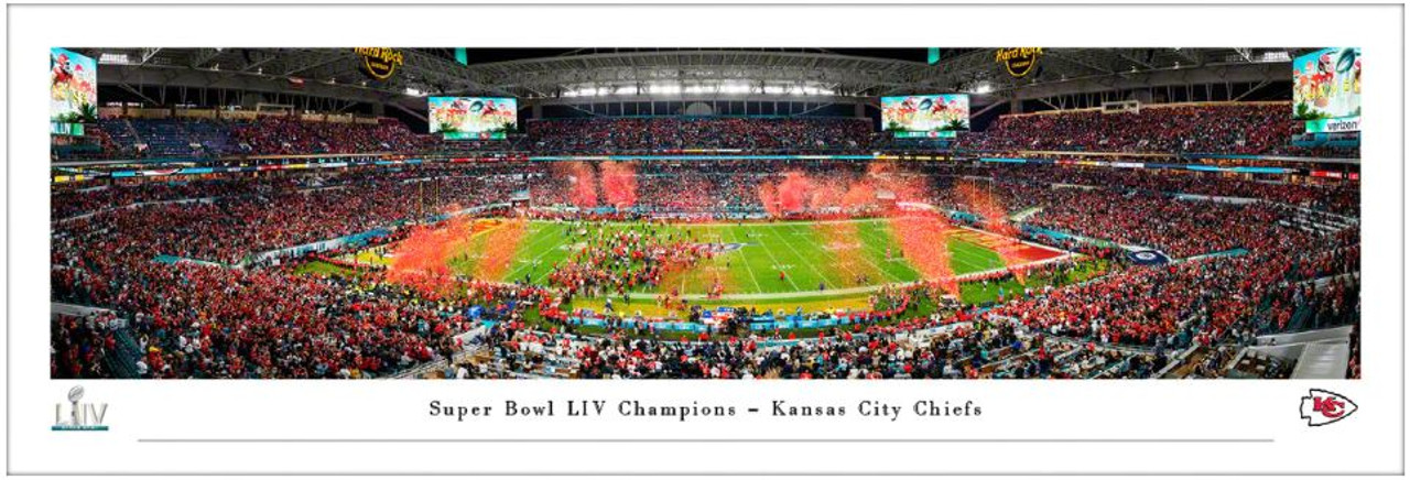 Super Bowl LIV Champions Kansas City Chiefs Panoramic Poster