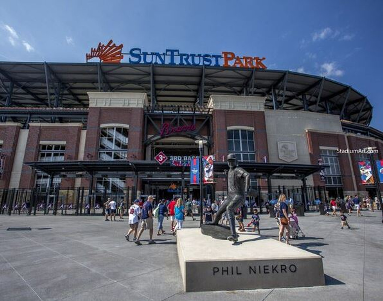 Atlanta Braves First Pitch at SunTrust Park Panoramic Framed Poster - the  Stadium Shoppe