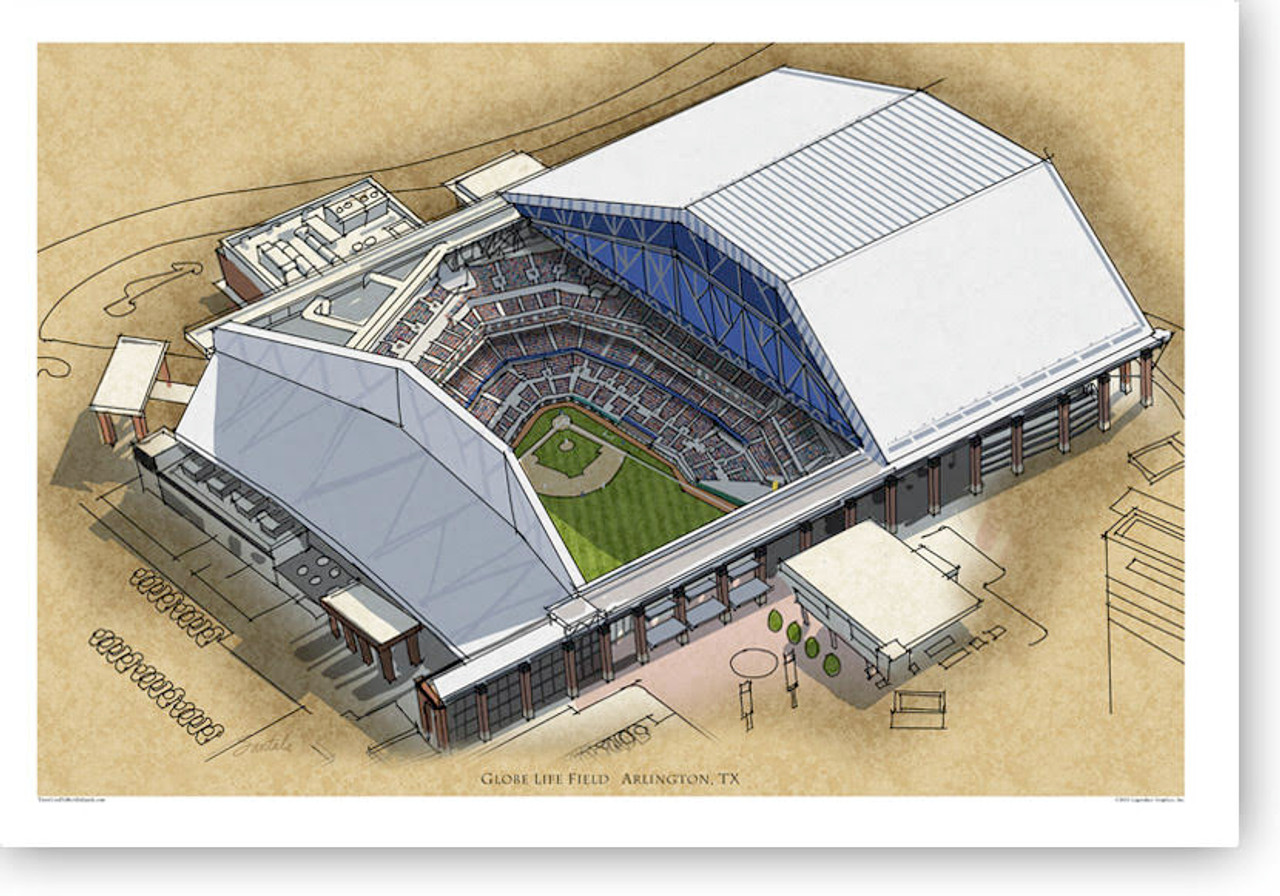 Globe Life Field - Texas Rangers Print - the Stadium Shoppe