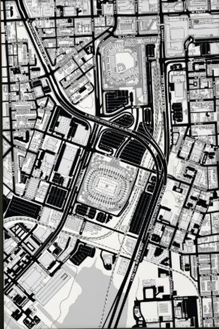 Baltimore, MD City Stadium Map Art