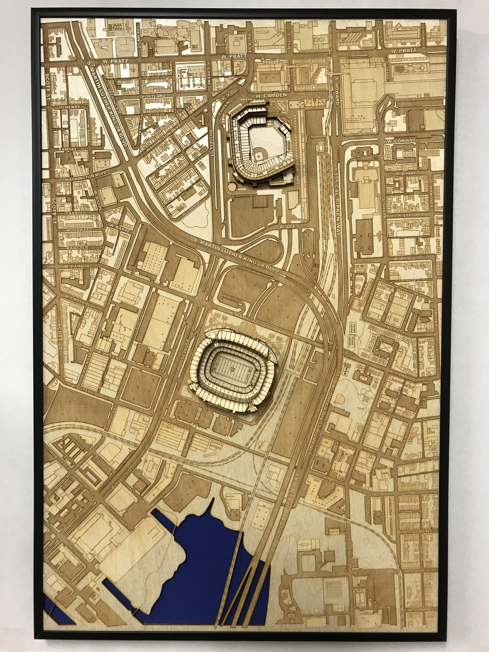 Baltimore, MD City Stadium Map Art