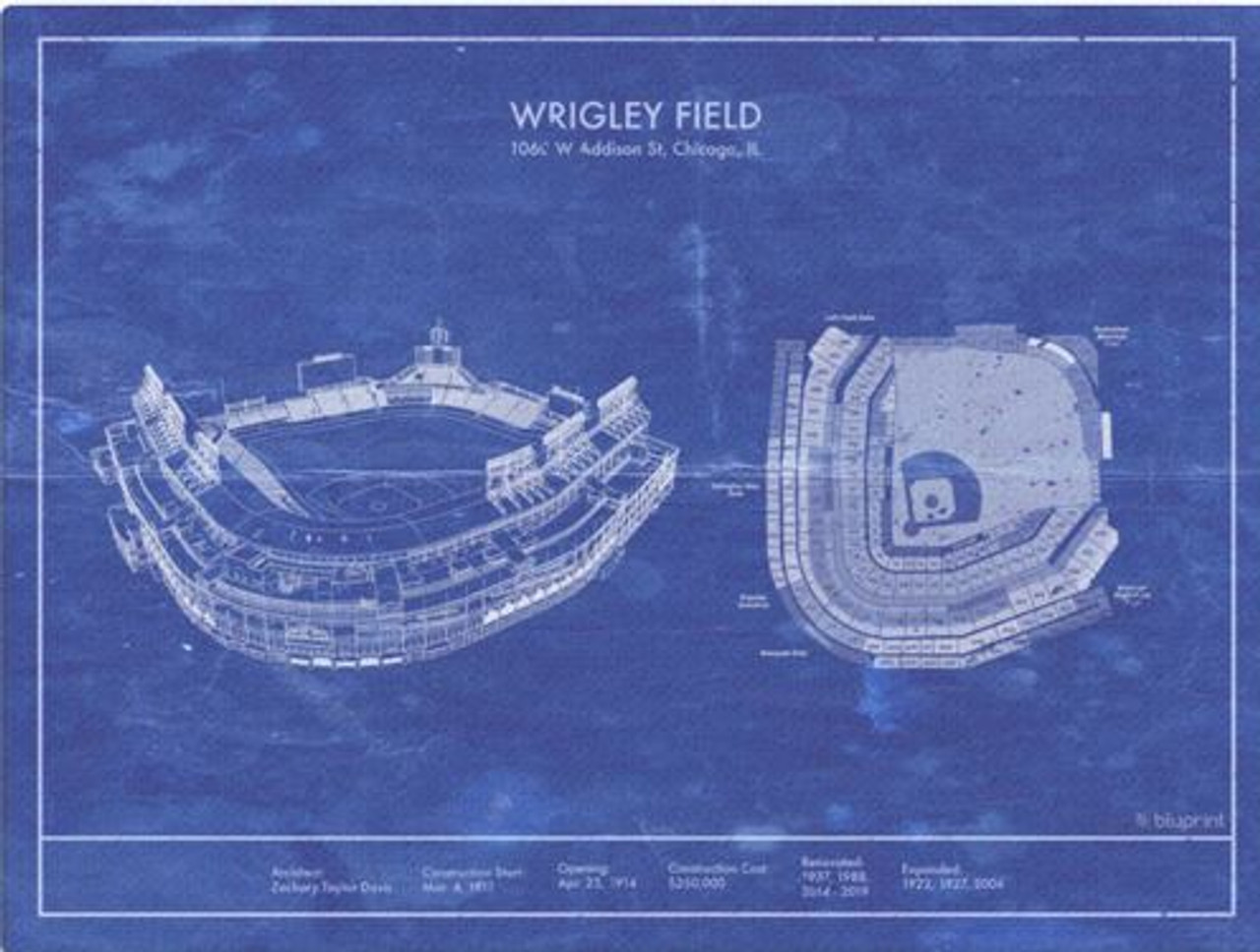 Wrigley Field - Chicago Cubs Architecture Poster