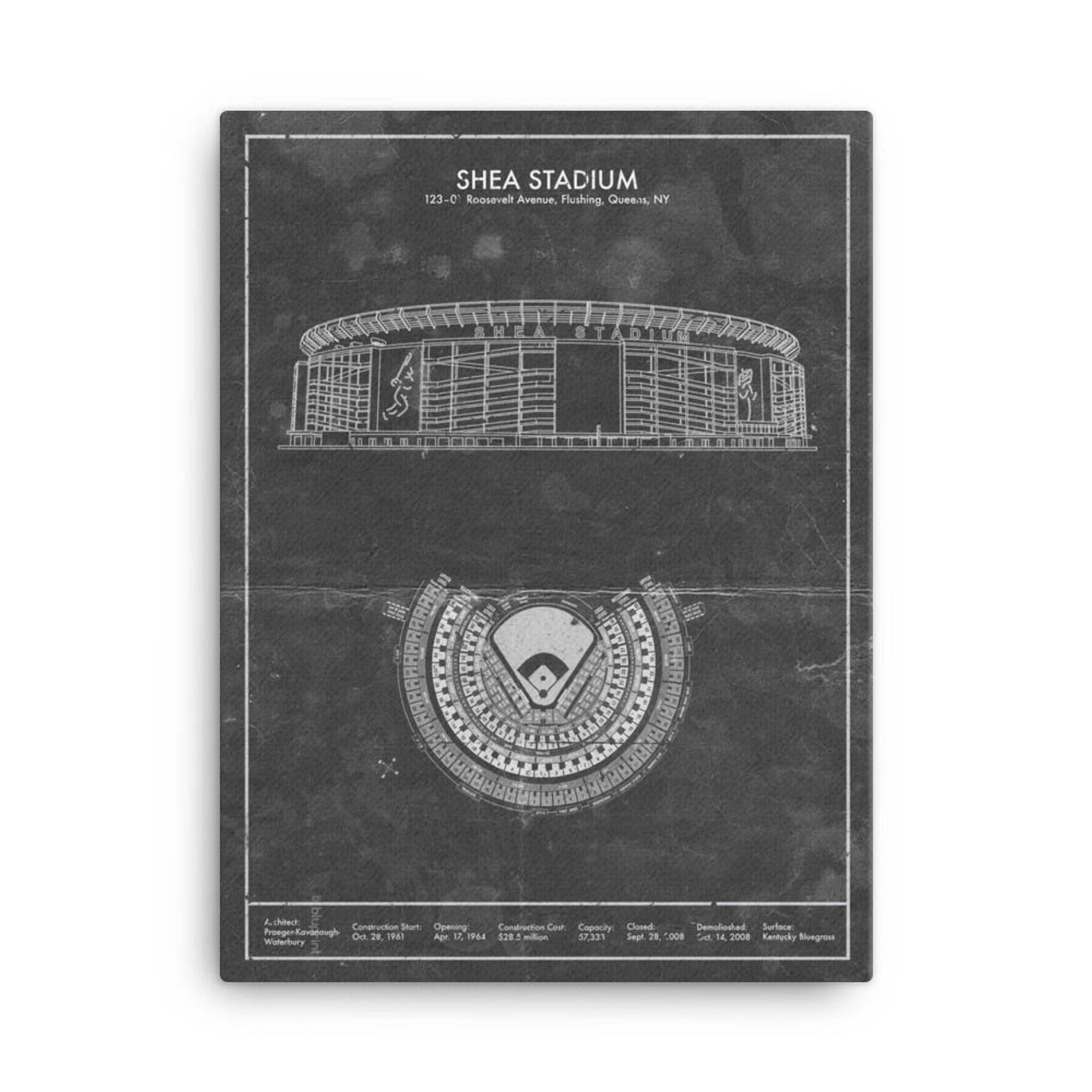 Shea Stadium - New York Mets Architecture Poster