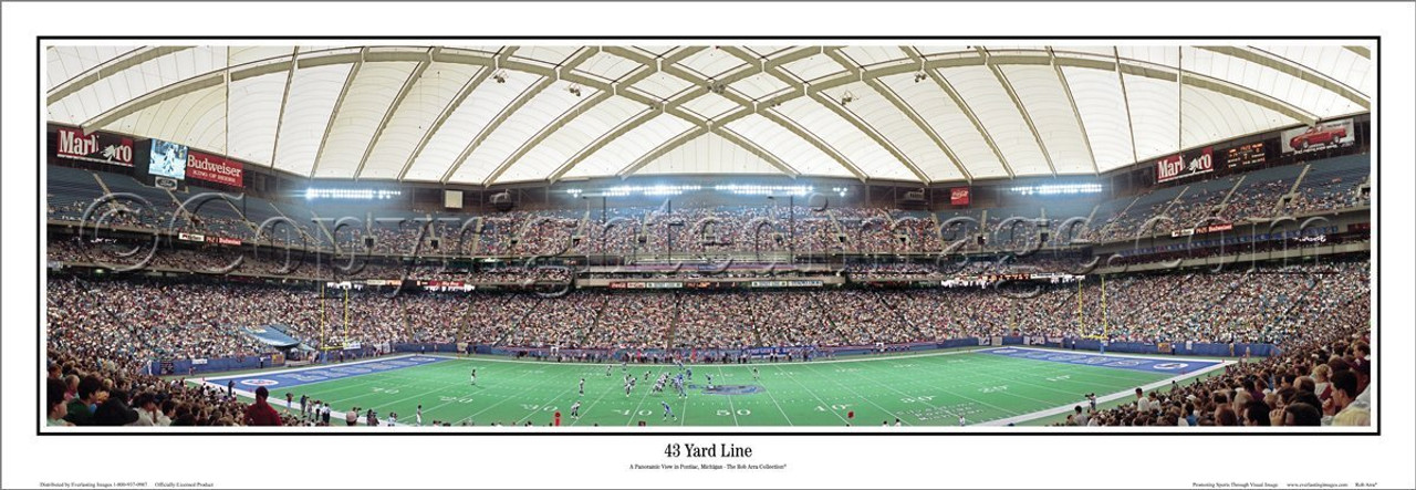 Detroit Lions "43 Yard Line" Pontiac Silverdome Panoramic Poster