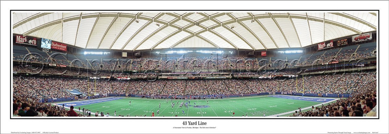 Detroit Lions "43 Yard Line" Pontiac Silverdome Panoramic Poster - the