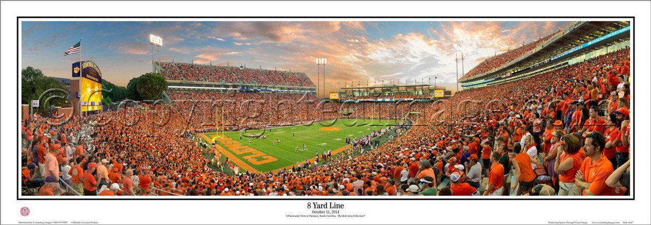 Clemson Tigers "8 Yard Line" Memorial Stadium Panoramic Poster