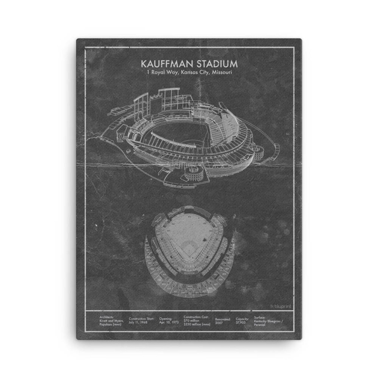 Kauffman Stadium - Kansas City Royals Architecture Poster