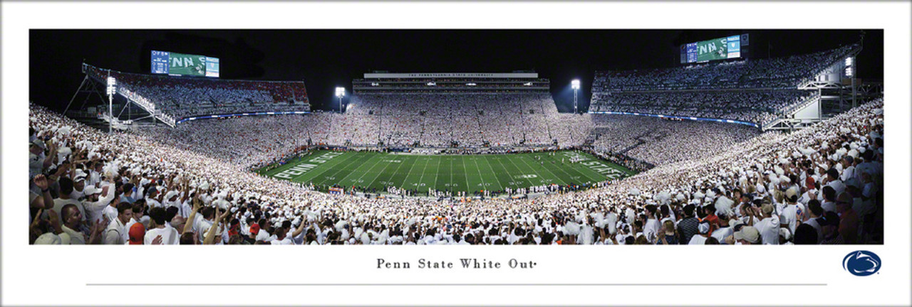 Penn State Nittany Lions "2021 White Out" at Beaver Stadium Panoramic Poster