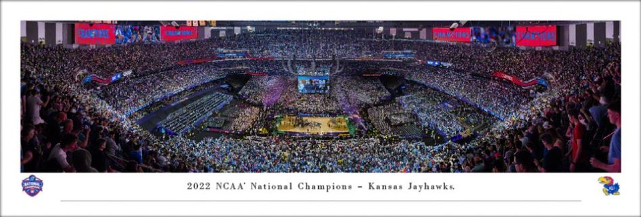 2022 NCAA Men's Basketball National Champions - Kansas Jayhawks Panoramic Poster