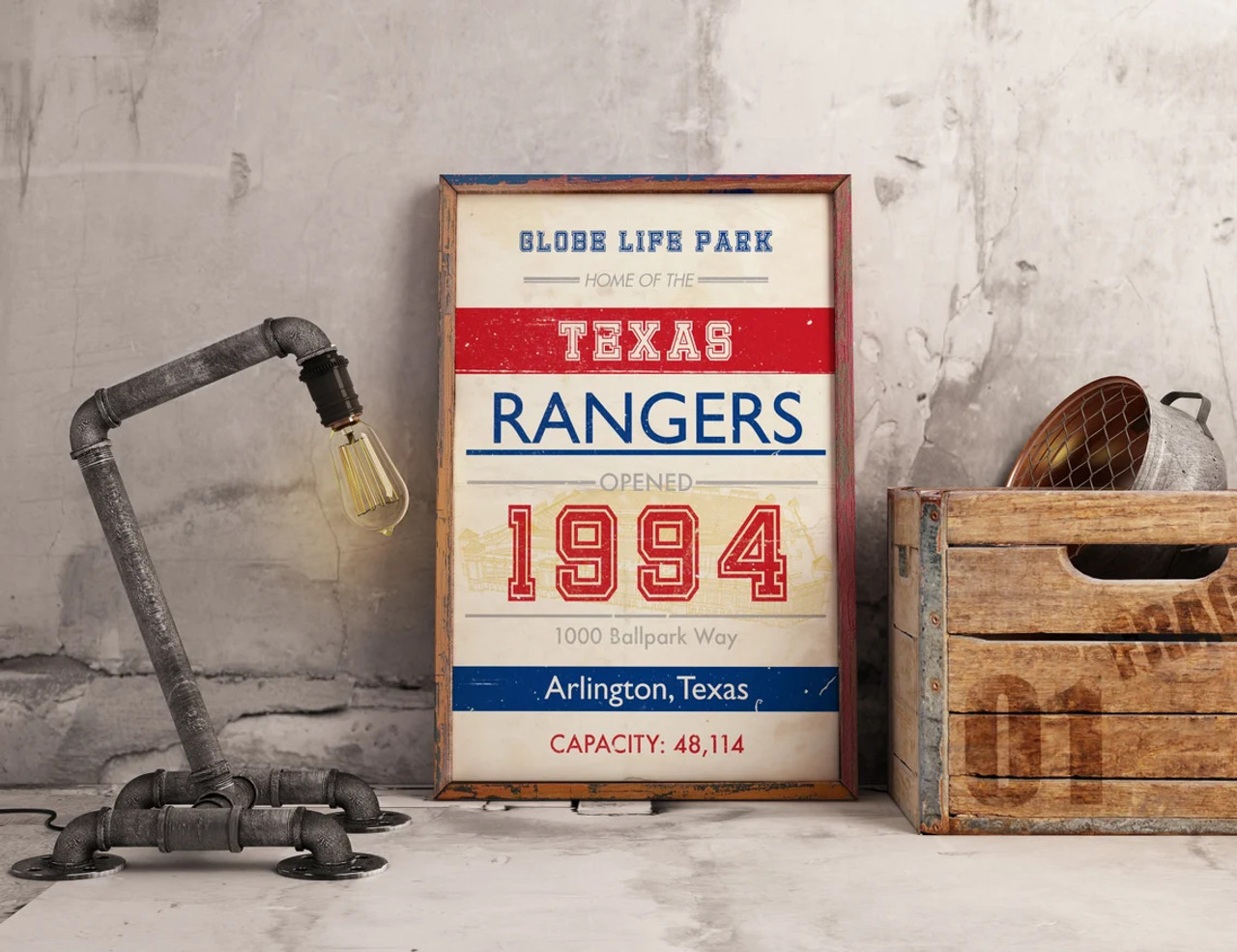 Globe Life Park - Texas Rangers Print - the Stadium Shoppe