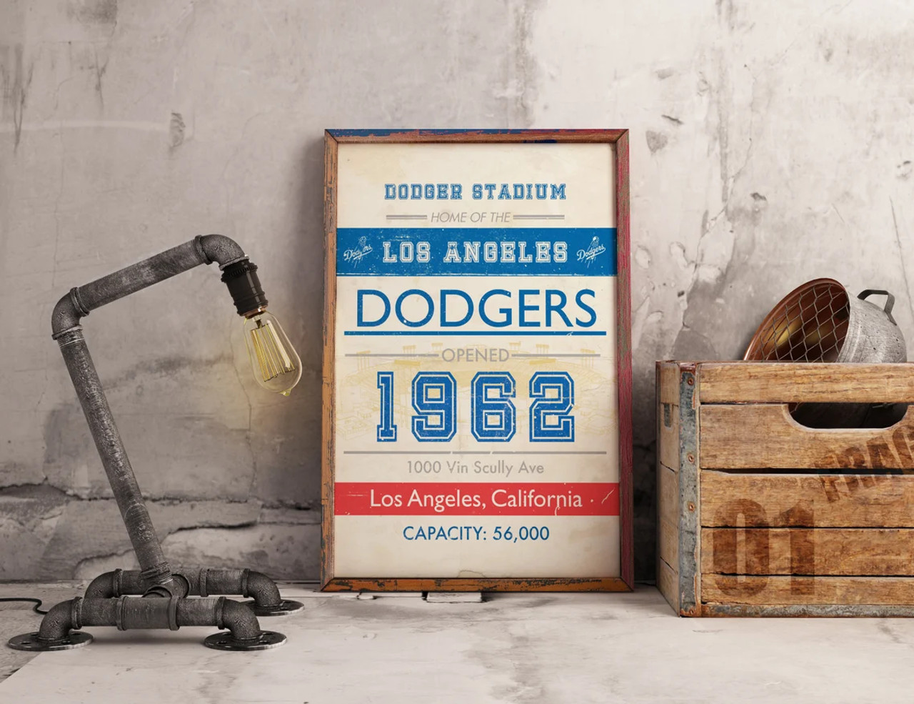 Los Angeles Dodgers - Dodger Stadium Subway Print - Vintage Ontario Baseball Art