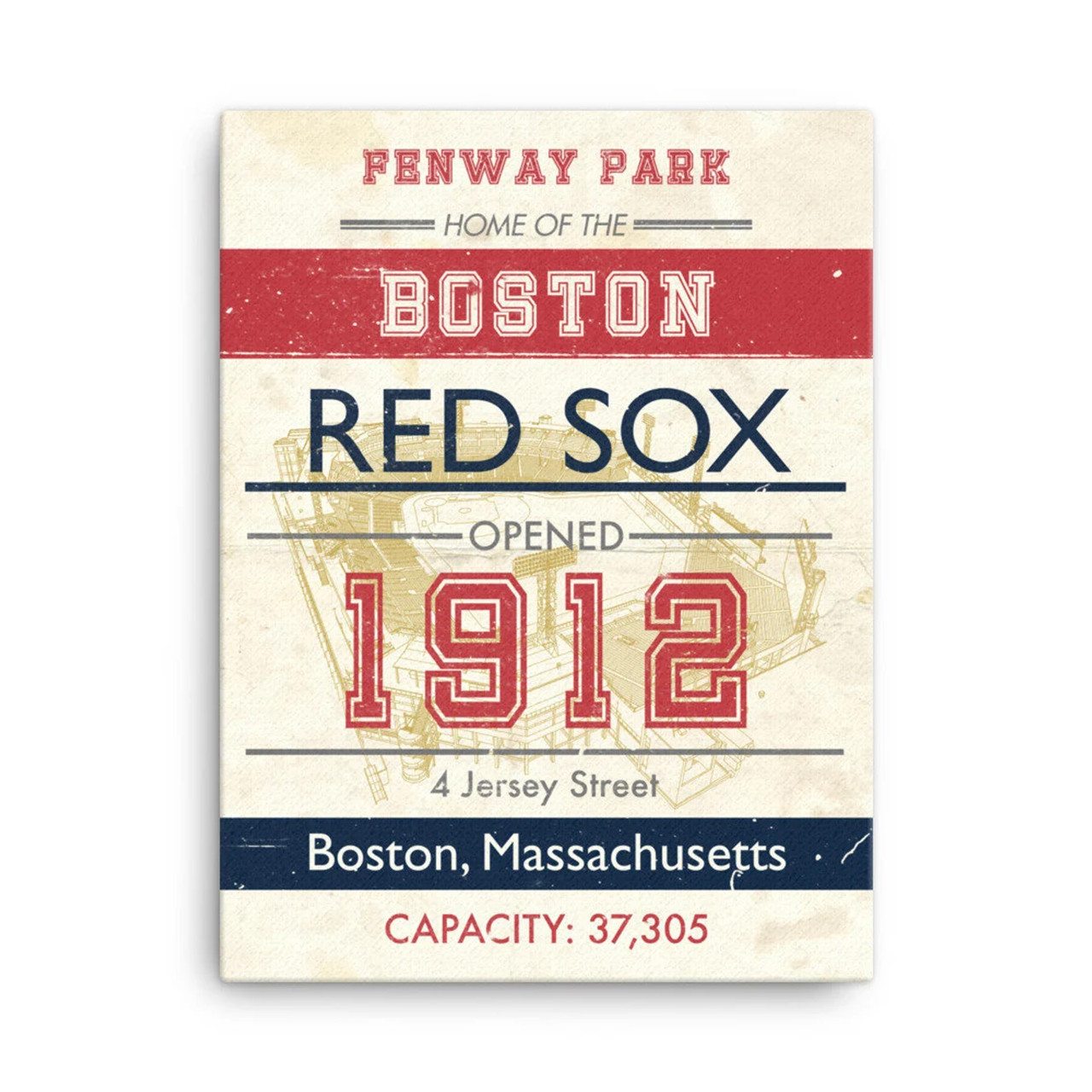 Boston Red Sox Fenway Park Subway Print - Vintage Ontario Baseball