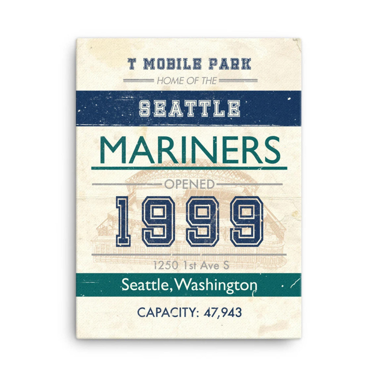 Seattle Mariners T-Mobile Park Subway Print - Vintage Ontario Baseball Art