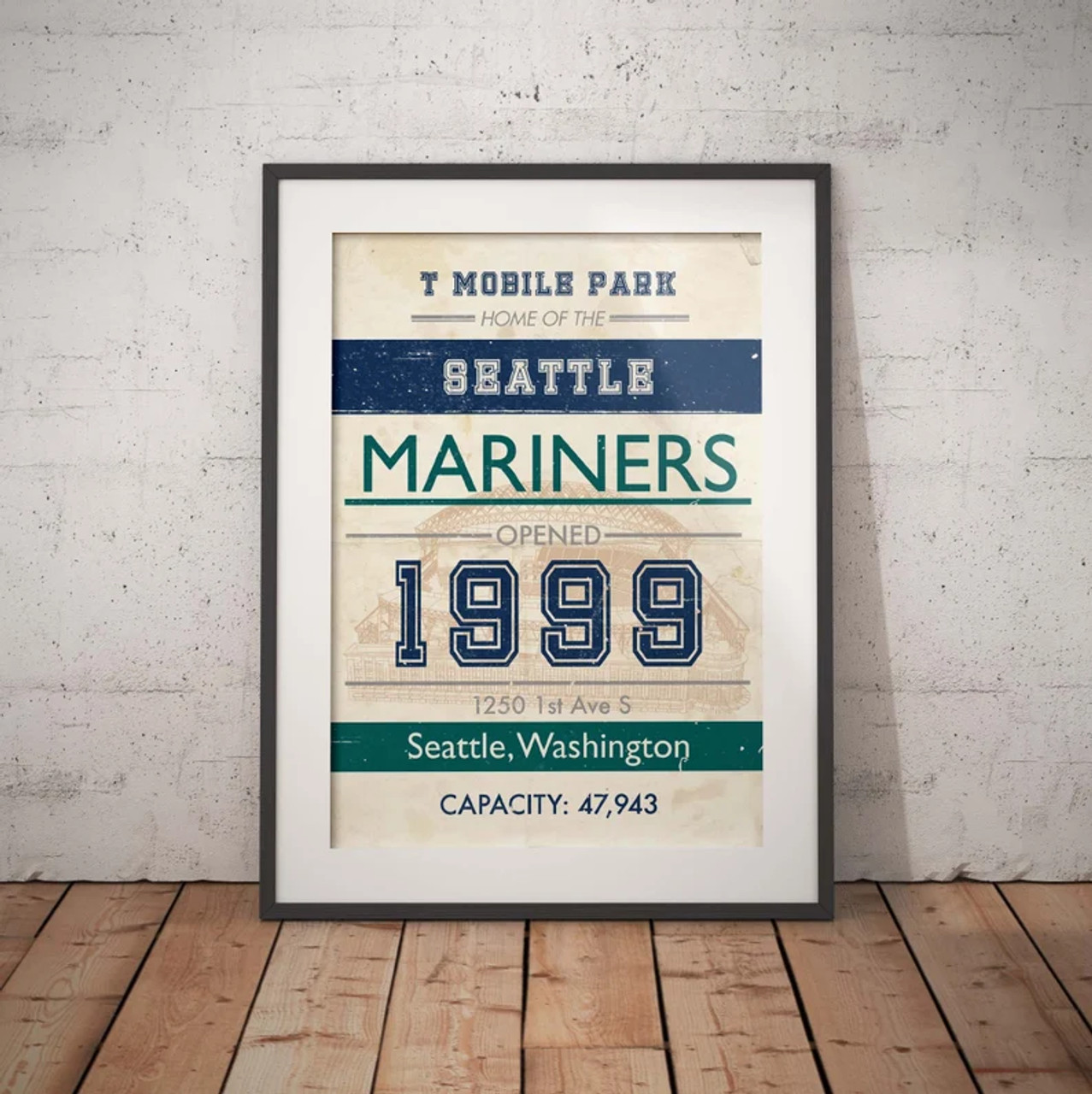 Seattle Mariners T-Mobile Park Subway Print - Vintage Ontario Baseball Art