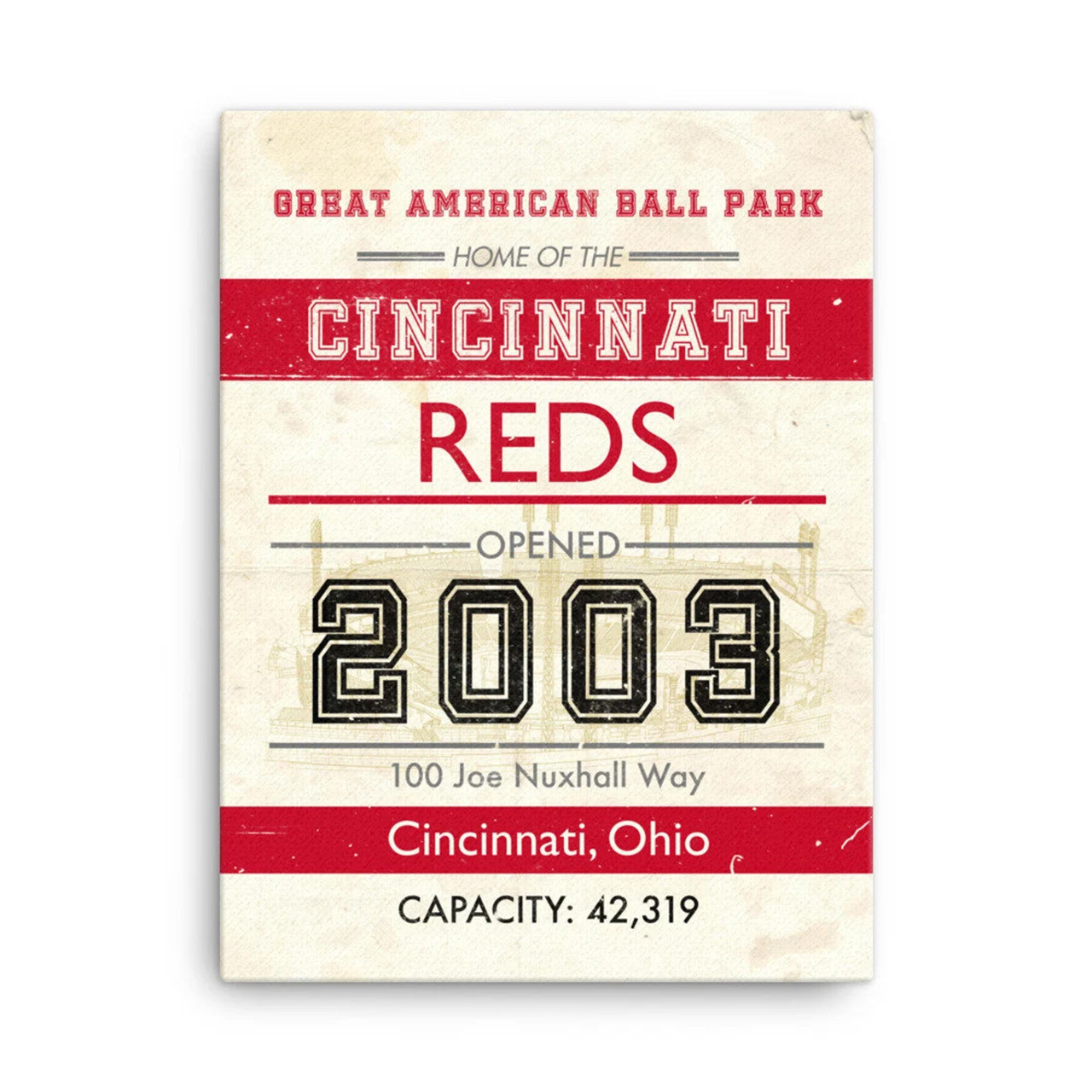 Great American Ballpark - Vintage Cincinnati Reds Baseball Print