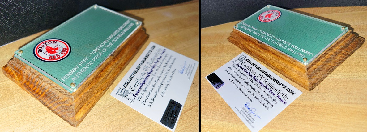 Fenway Park Authentic Piece of the Outfield Wall Pad Plaque