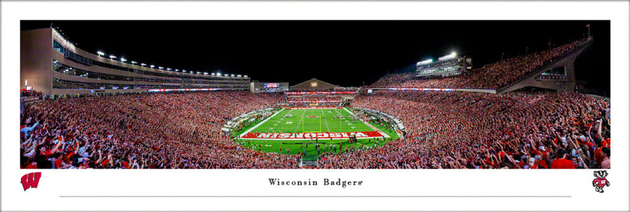 Wisconsin Badgers End Zone at Camp Randall Stadium Panoramic Poster