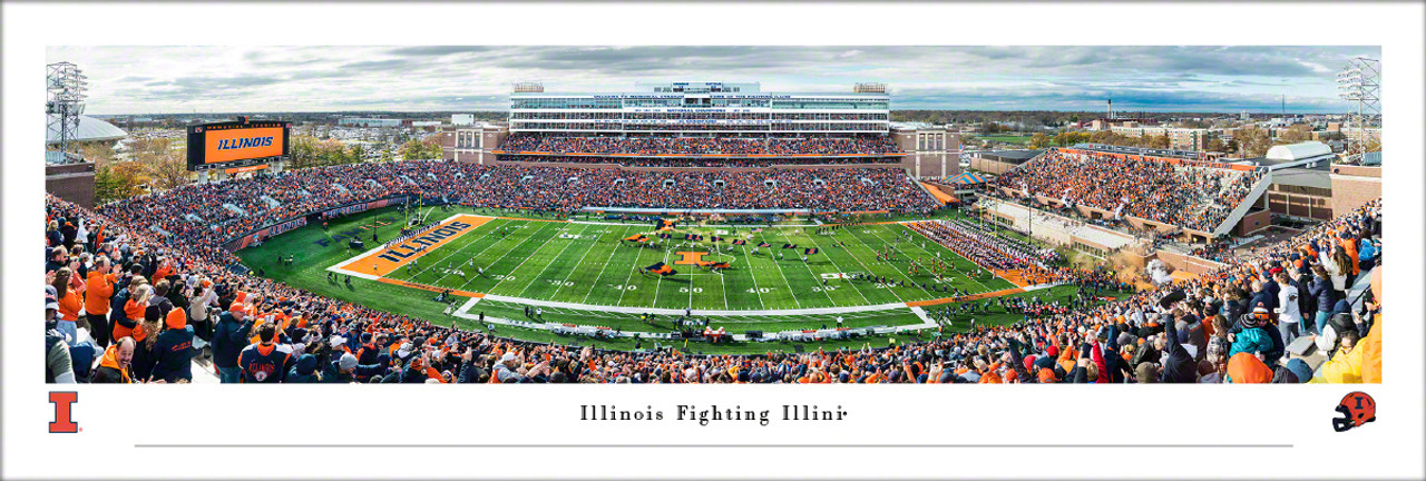Illinois Fighting Illini "50 Yard Line" at Memorial Stadium Panoramic Poster