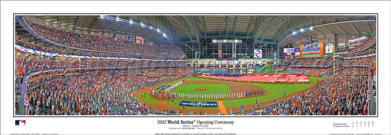 2022 World Series Houston Astros at Minute Maid Park Panoramic Framed Poster