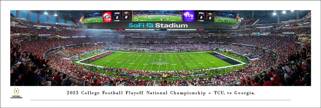 2023 College Football National Championship - Georgia Bulldogs vs TCU Horned Frogs Panoramic Poster