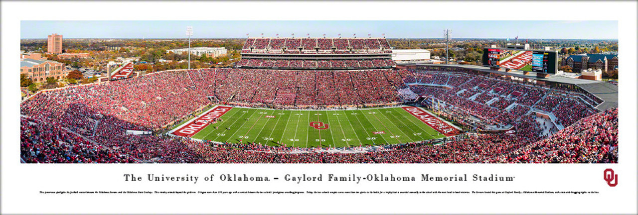 Oklahoma Sooners "50 Yard Line" at Memorial Stadium Panorama Poster