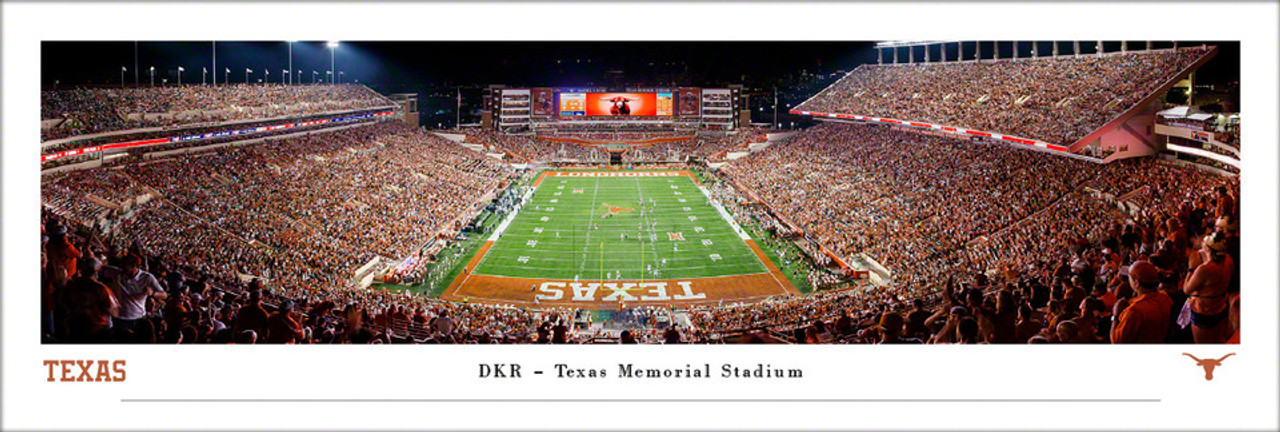 Texas Longhorns "End Zone Night" at Royal Memorial Stadium Panoramic Poster