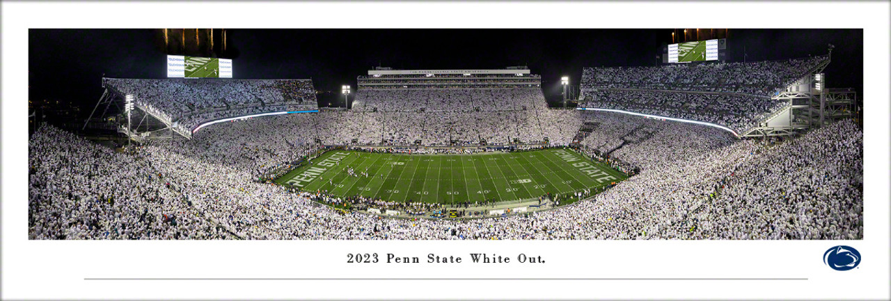 Penn State Nittany Lions "2023 White Out" at Beaver Stadium Panoramic Poster