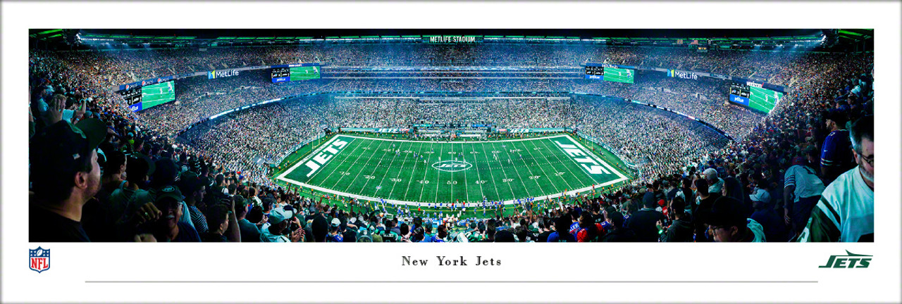 New York Jets Night Game at MetLife Stadium Panoramic Poster