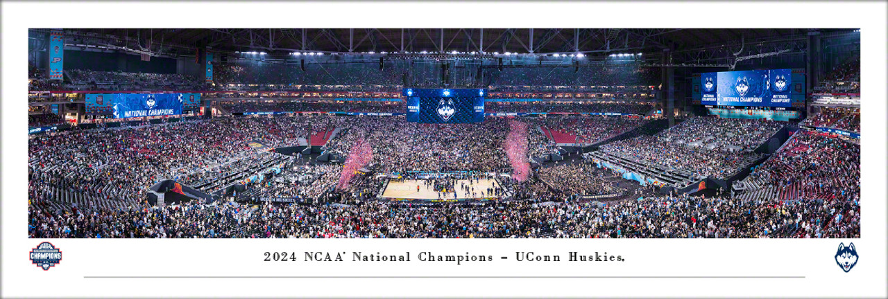 2024 NCAA Men's Basketball National Champions - UConn Huskies Panoramic Poster
