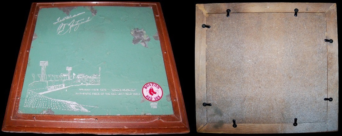 Authentic & Rare Fenway Park - Green Monster/Jimmy Fund Framed 1976 Plaque