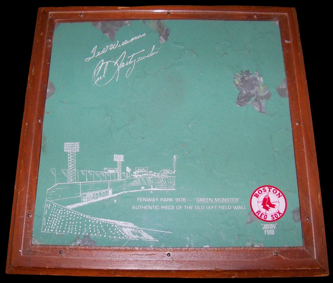 Authentic & Rare Fenway Park - Green Monster/Jimmy Fund Framed 1976 Plaque