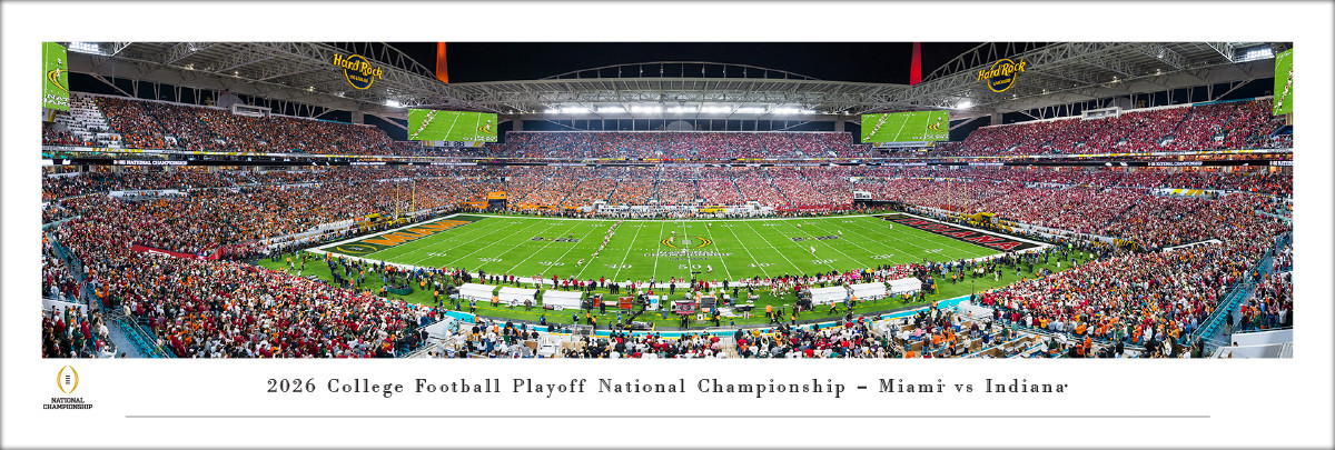 2026 College Football Championship Game Kickoff – Miami Hurricanes vs Indiana HoosiersPanoramic Poster