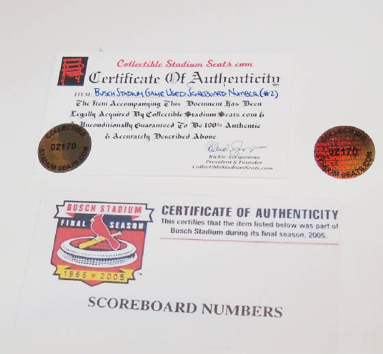 Busch Stadium - St. Louis Cardinals Authentic Scoreboard Number
