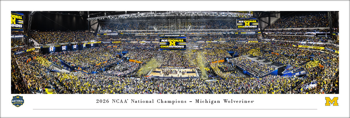 2026 NCAA Basketball National Champions - Michigan Wolverines Panoramic Poster
