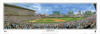 "Wrigley Field" Chicago Cubs Panoramic Framed Poster