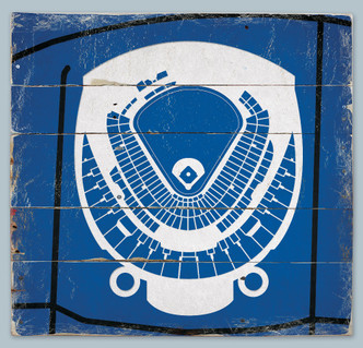 Kaufman Stadium Print on Reclaimed Wood