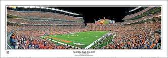 "First Mile High Win 2012" Denver Broncos Panoramic Poster