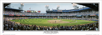 "Last Pitch at Tiger Stadium" Detroit Tigers Panoramic Framed Poster